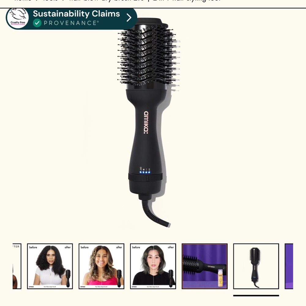 Amika hair blow dry brush 2.0
2-in-1 hair styling tool